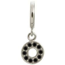 Black Circle of Love Charm (Silver/Black)