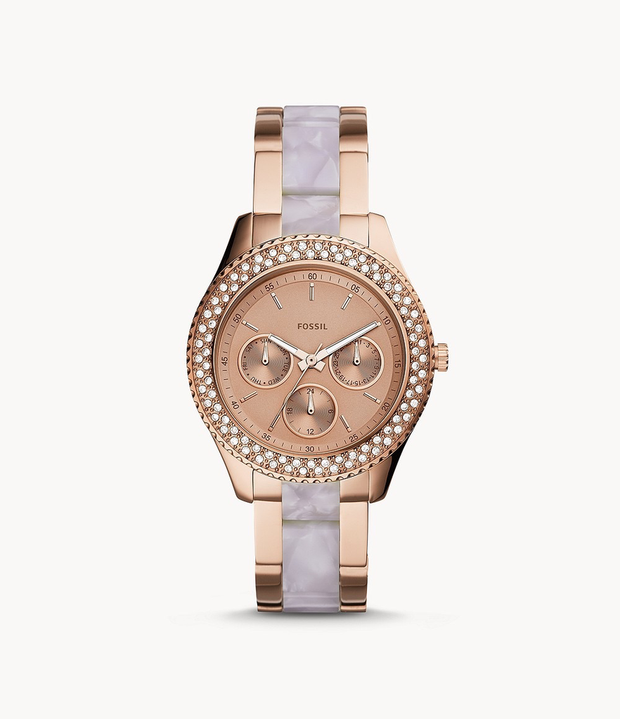 Stella Rose-Gold Tone Stainless-Steel and Acetate Watch | Fossil | Luby 