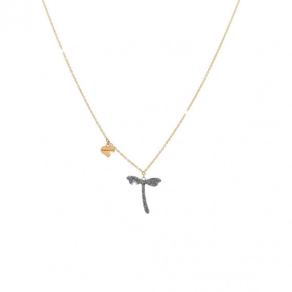 Dragonfly Gold Diamond Dust Necklace