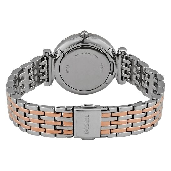 Carlie Ladies Watch (Silver/Rose-Gold) | Fossil | Luby 