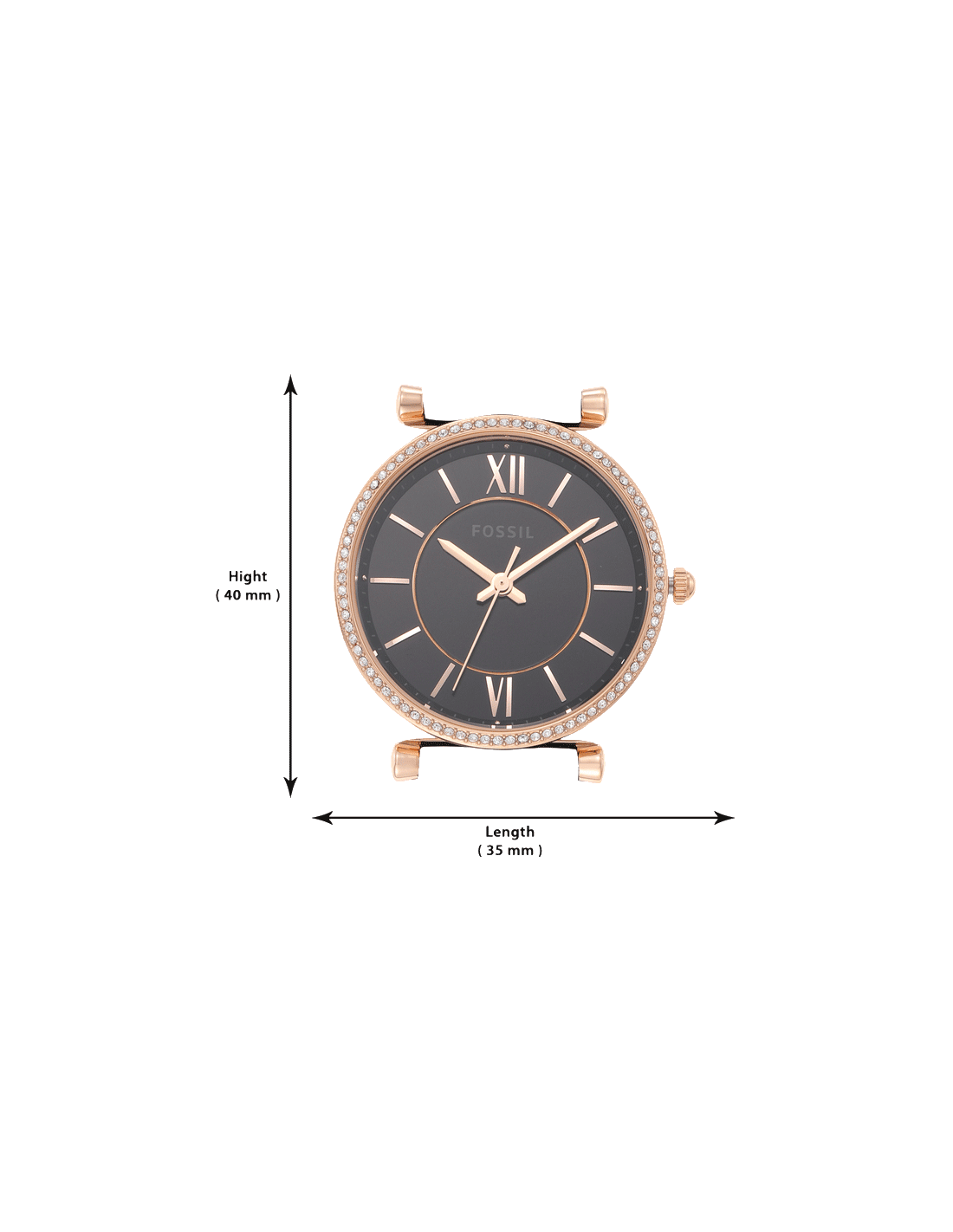 Carlie Watch (Rose-Gold/Black) | Fossil | Luby 