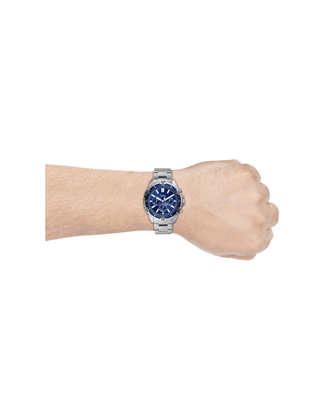 Garret Chronograph Watch (Silver/Blue) | Fossil | Luby 