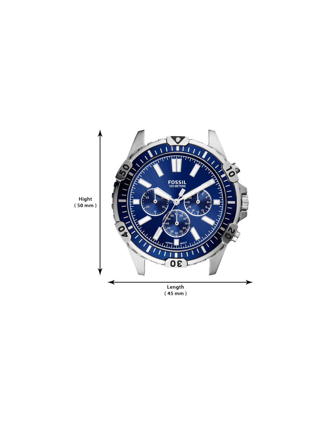 Garret Chronograph Watch (Silver/Blue) | Fossil | Luby 