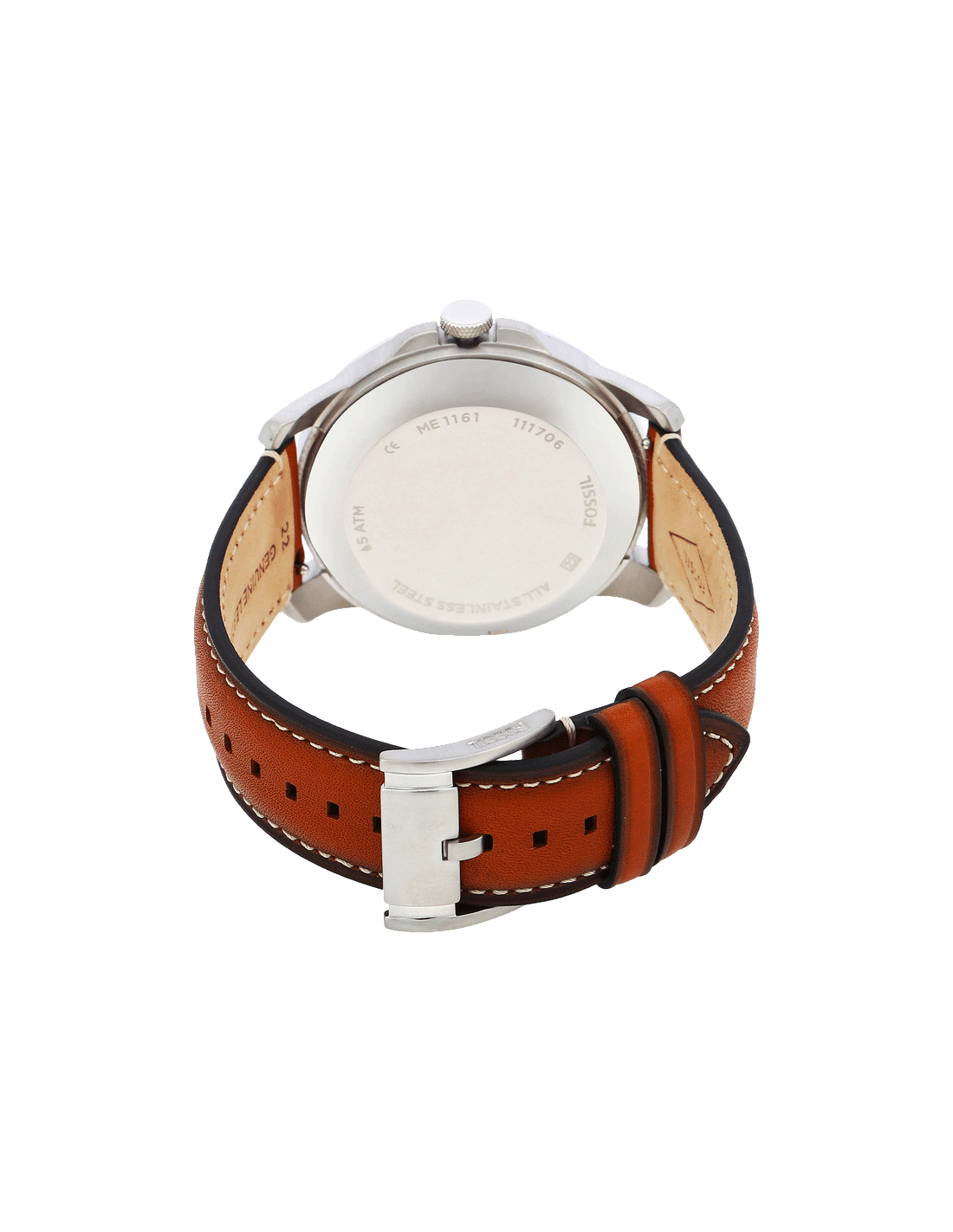 Grant Twist Luggage Watch (Silver/Brown) | Fossil | Luby 