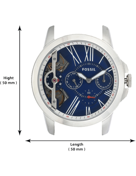 Grant Twist Luggage Watch (Silver/Brown) | Fossil | Luby 