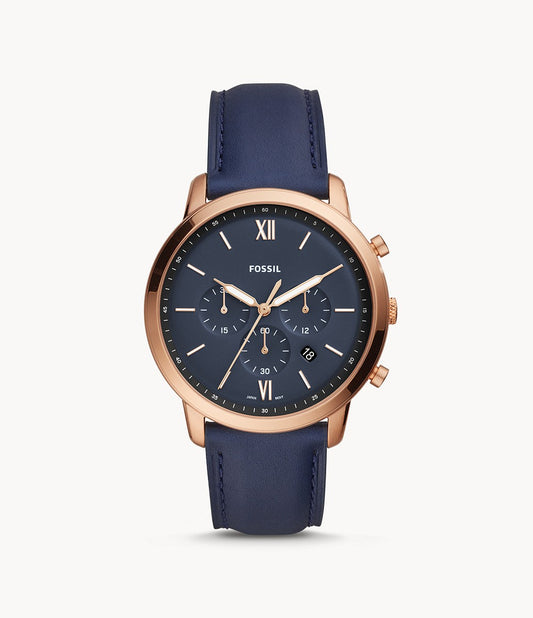 Neutra Chronograph Watch (Navy Blue/Rose-Gold) | Fossil | Luby 
