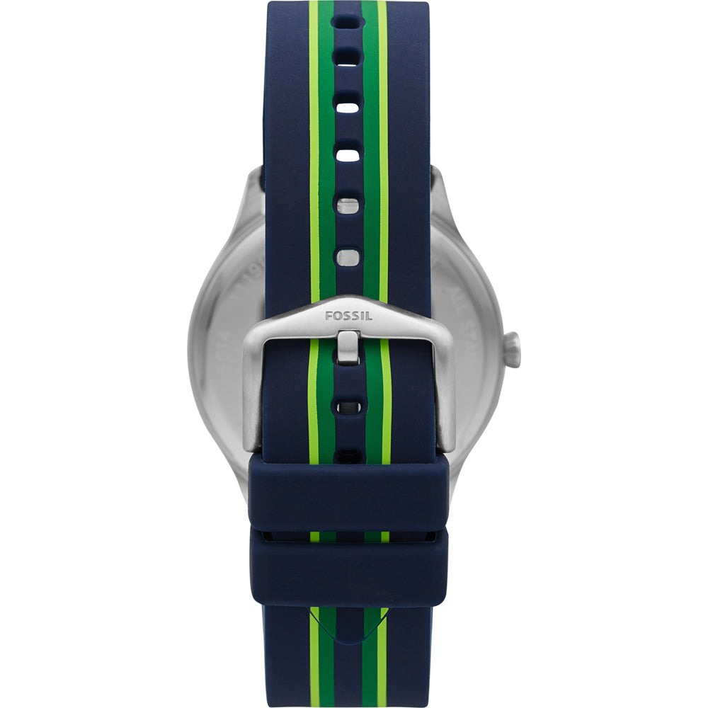 Forrester Striped Watch (Green/Navy Blue) | Fossil | Luby 
