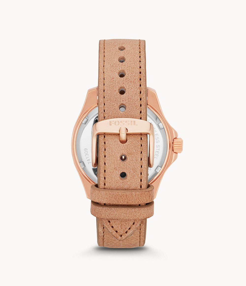 Cecile Multifunction Watch (Rose-Gold/Beige) | Fossil | Luby 
