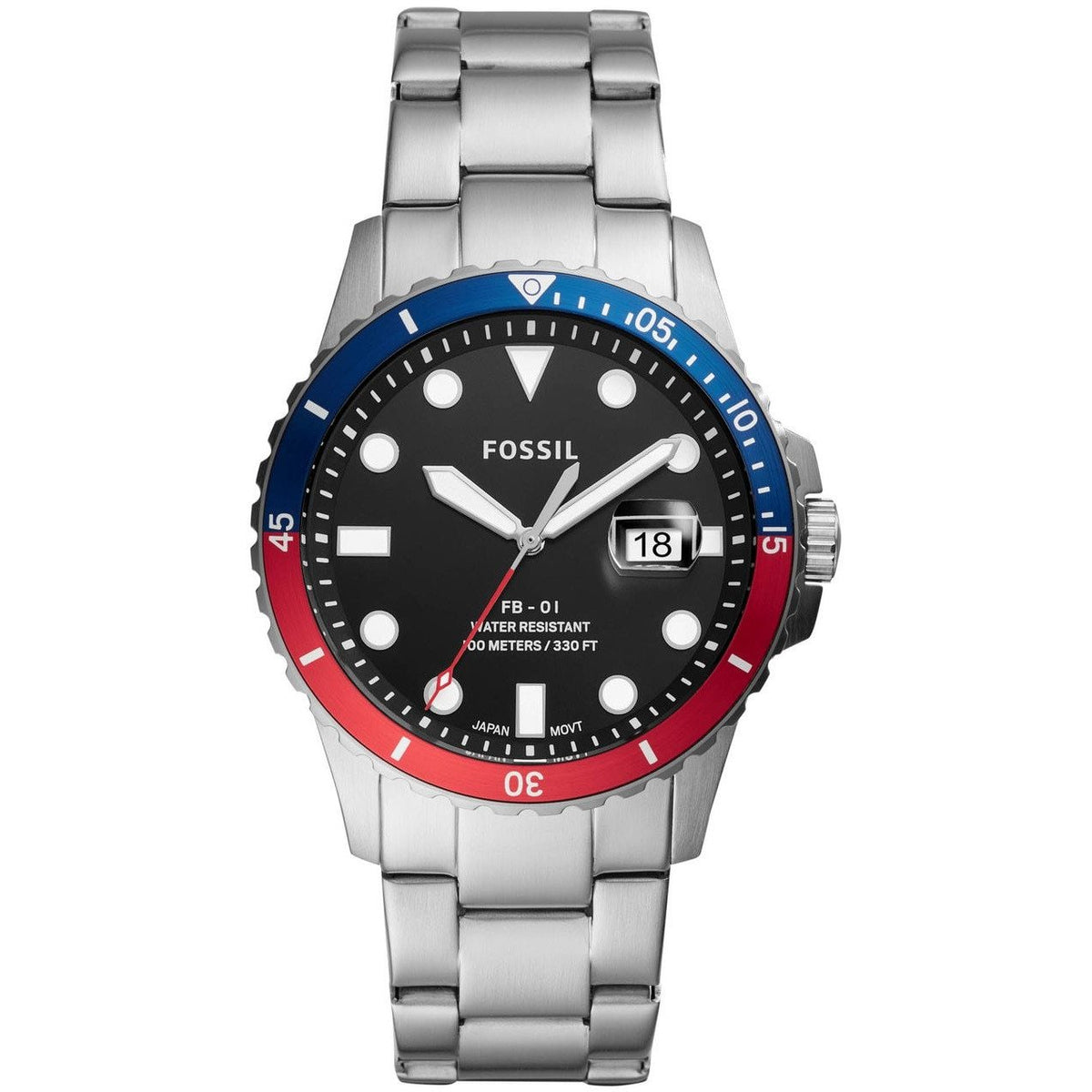 FB-01 Watch (Silver/Red/Blue) | Fossil | Luby 