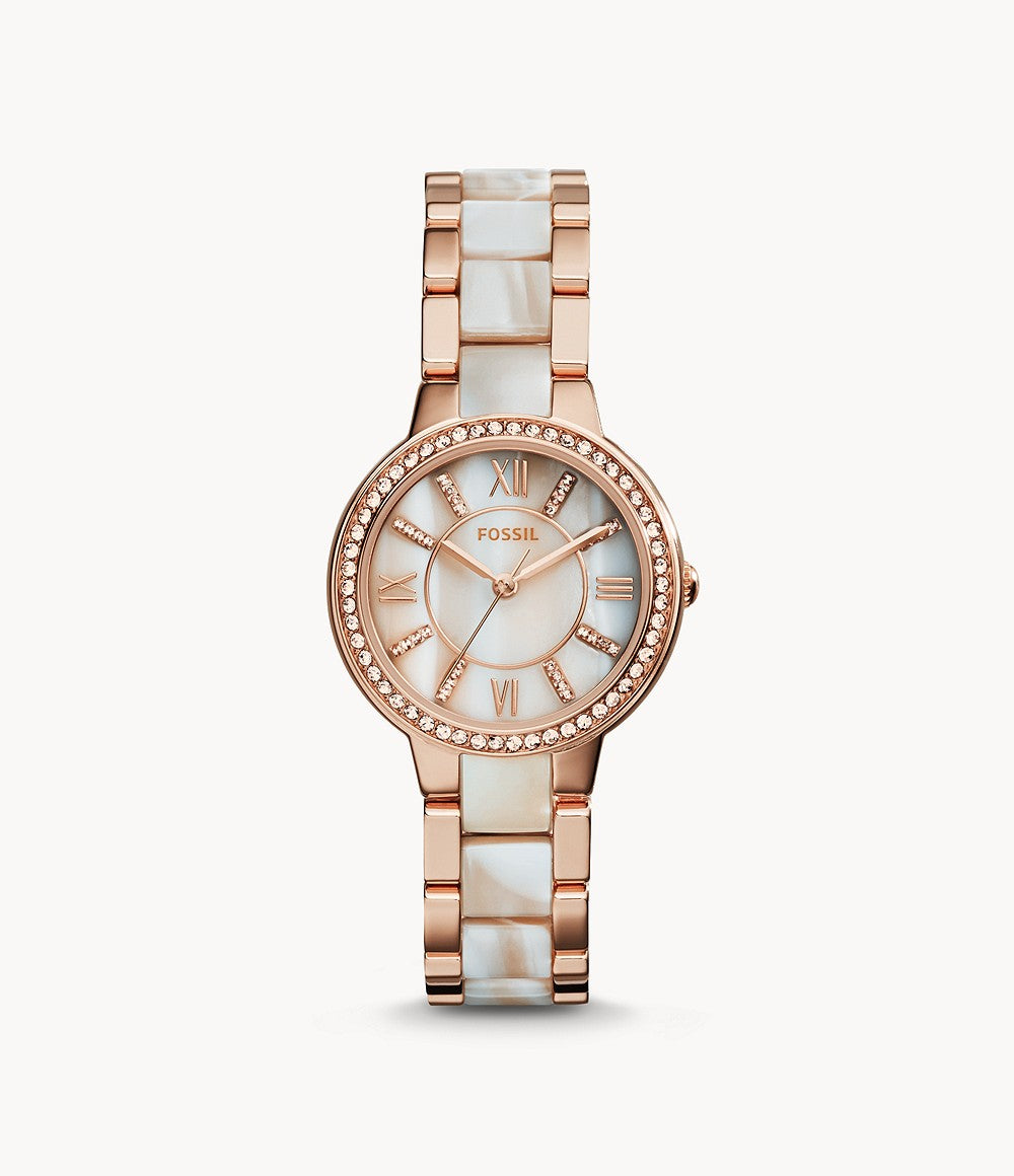 Ladies Virginia Watch (Rose-Gold) | Fossil | Luby 