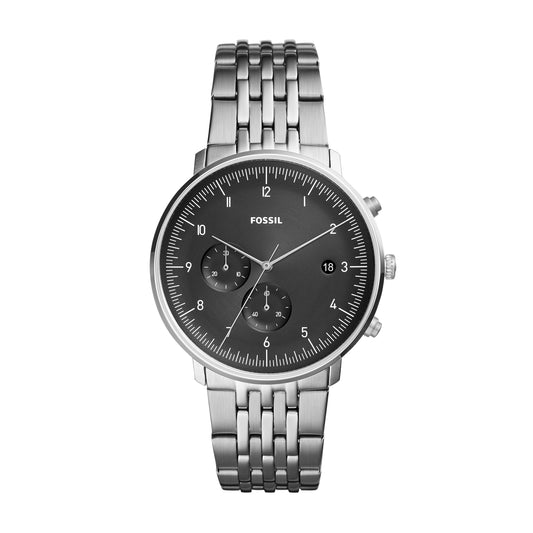 Chase Timer Chronograph Watch (Silver/Smoke) | Fossil | Luby 