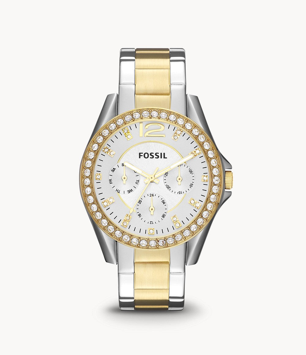 Ladies Riley Multifunction Watch (Silver/Gold) | Fossil | Luby 