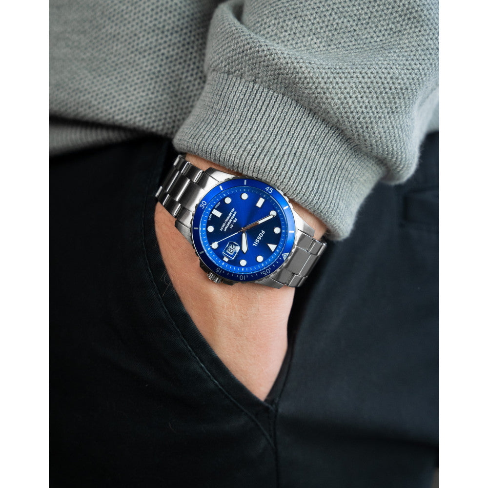 FB-01 Watch (Silver/Blue) | Fossil | Luby 