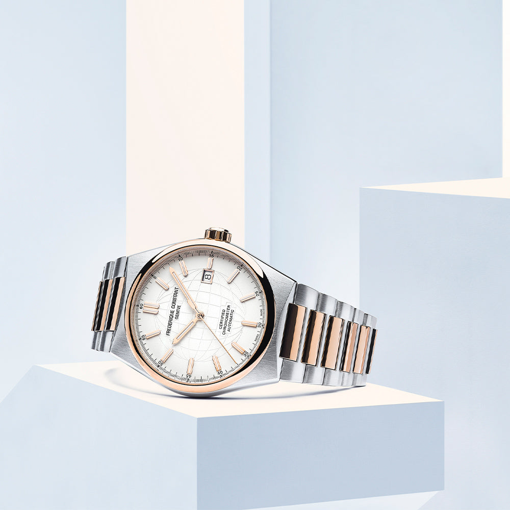 Frederique Highlife Automatic COSC Steel (Rose Gold) | Frederique Constant | Luby 