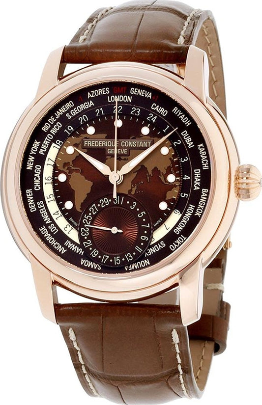 Worldtimer Manufacture (Rose-Gold/Brown) | Frederique Constant | Luby 