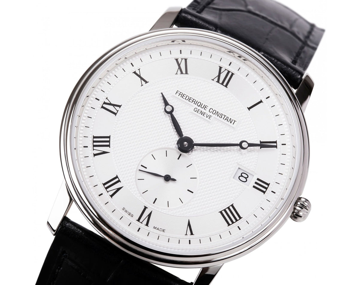 Slimline Gents Small Seconds (White-Silver) | Frederique Constant | Luby 