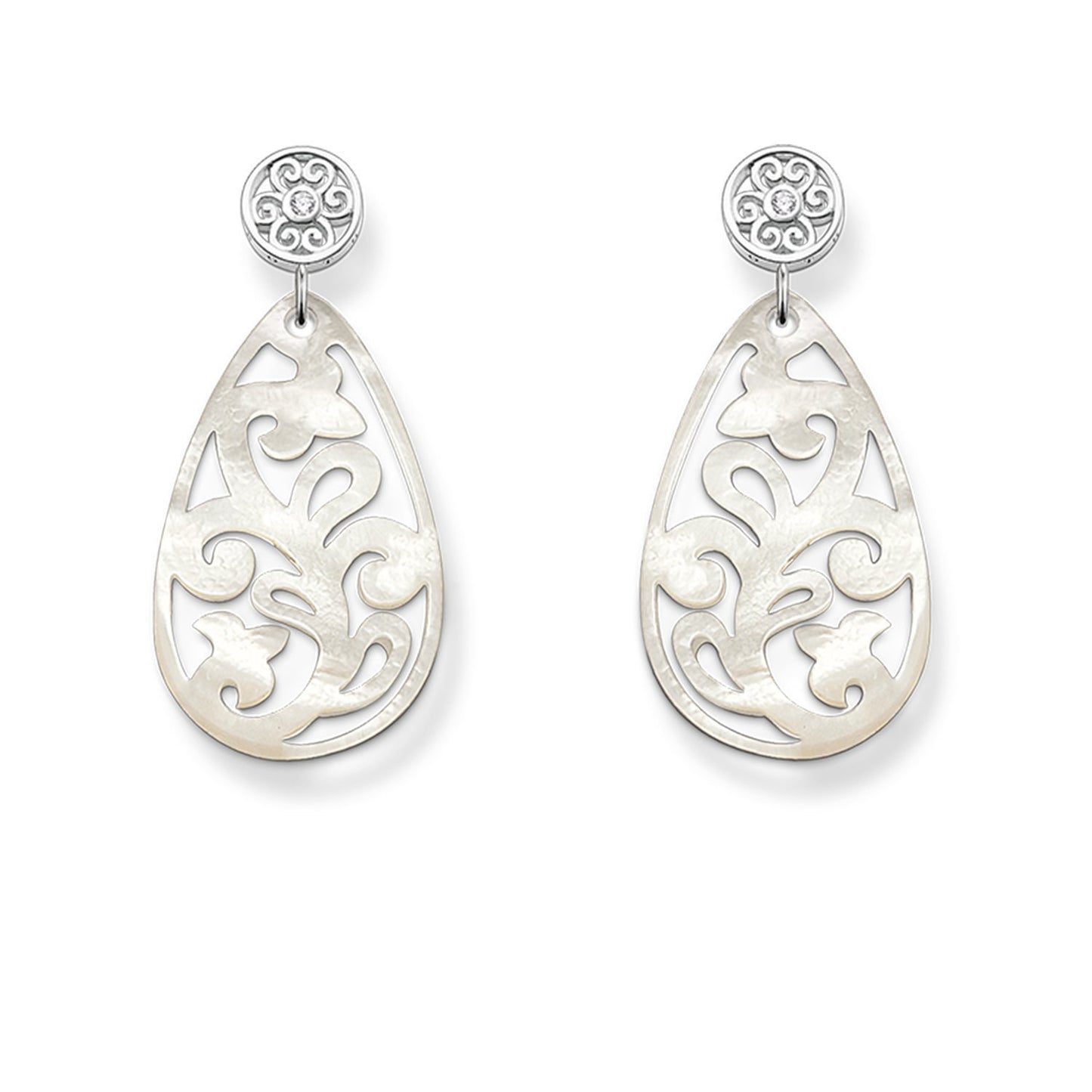 Glam & Soul Mother of Pearl Earrings (Silver/White) | Thomas Sabo | Luby 