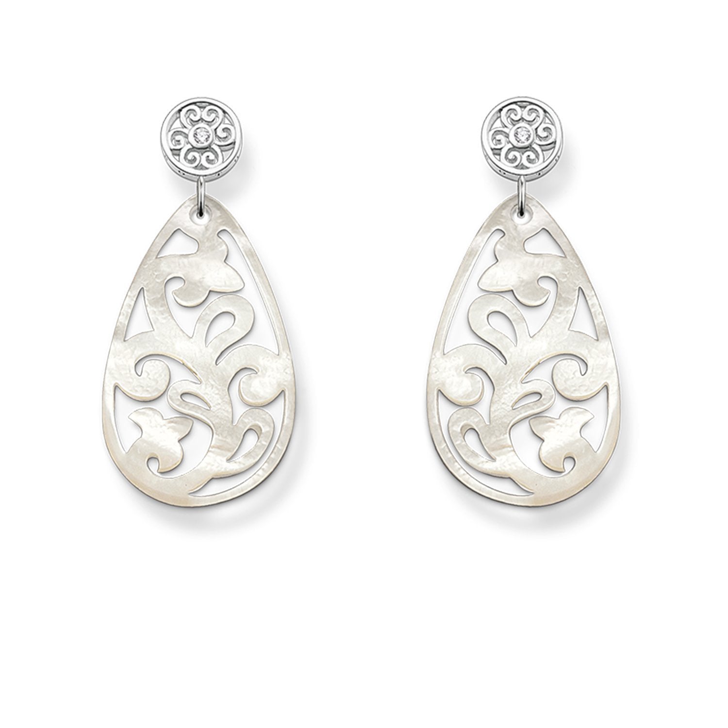 Glam & Soul Mother of Pearl Earrings (Silver/White) | Thomas Sabo | Luby 