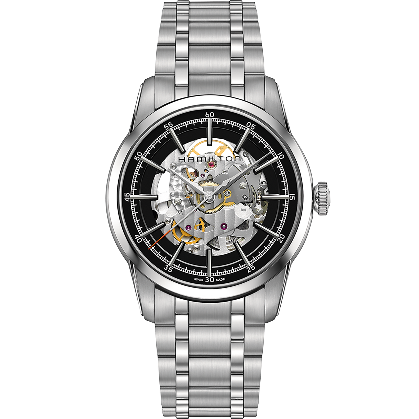 American Classic Automatic RailRoad Skeleton (Silver-Black) | Hamilton | Luby 