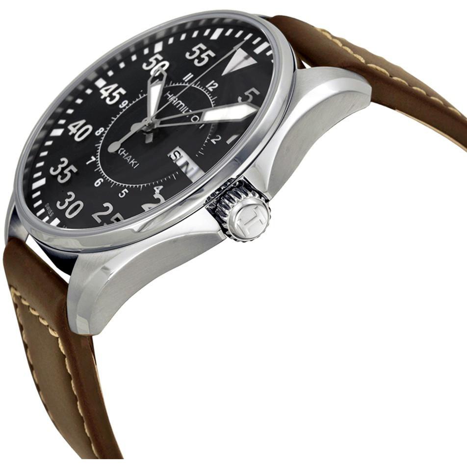 Khaki Aviation Pilot Day Date Quartz (Black/Brown) | Hamilton | Luby 