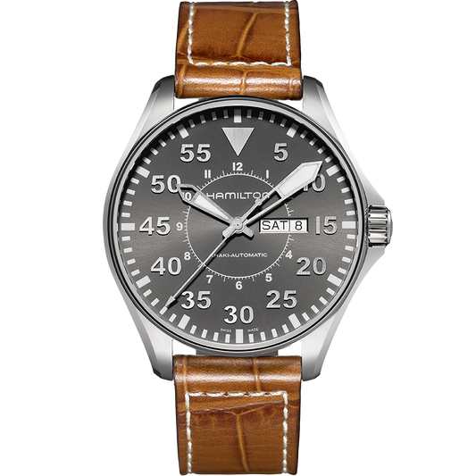 Khaki Automatic Pilot (Grey/Brown) | Hamilton | Luby 