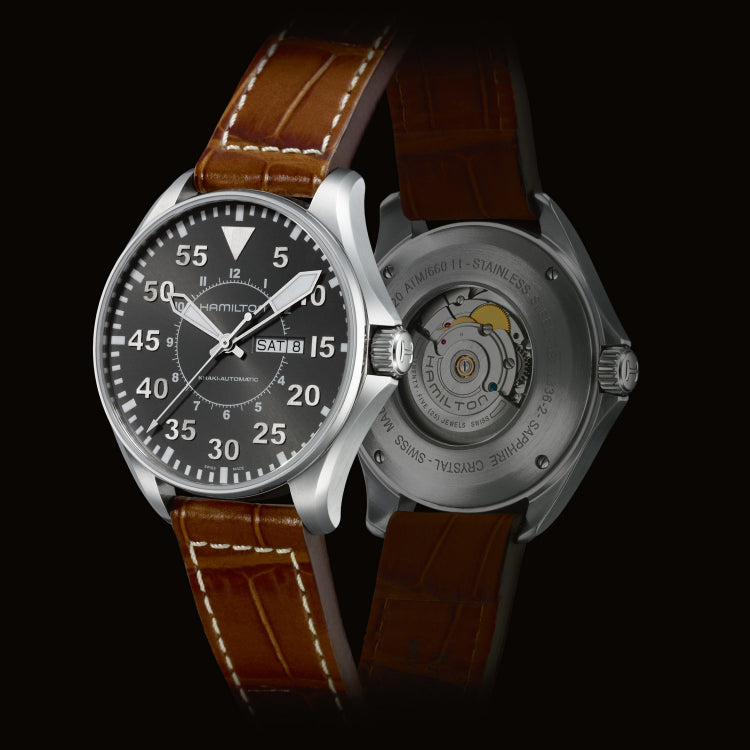 Khaki Automatic Pilot (Grey/Brown) | Hamilton | Luby 