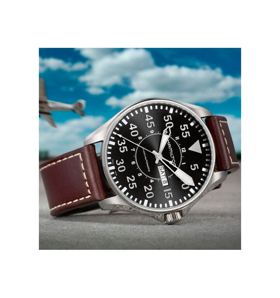 Khaki Automatic Pilot (Grey/Brown) | Hamilton | Luby 