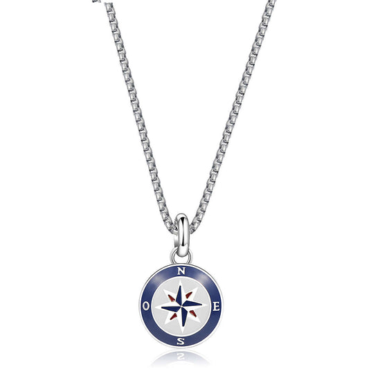 Horizon Navigation Star Necklace (Silver-Blue) | Brosway Italia | Luby 