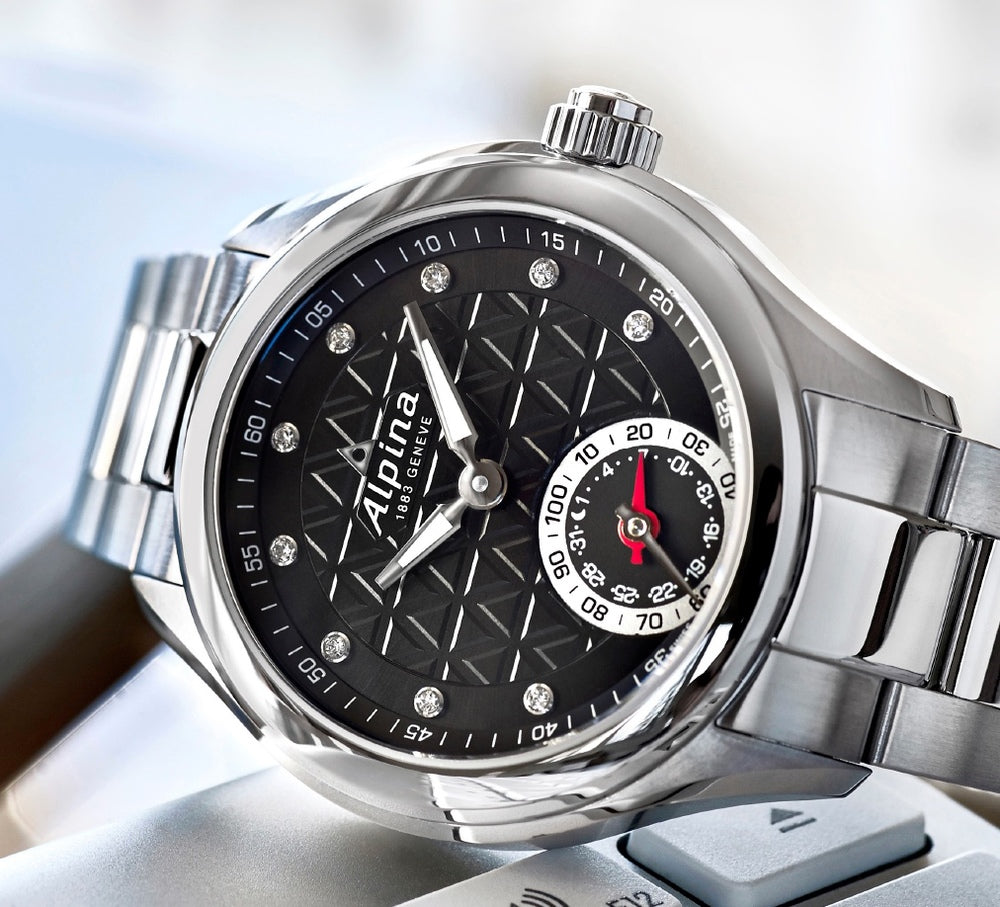 Horological Smartwatch (Silver-Black; Diamond) | Alpina | Luby 