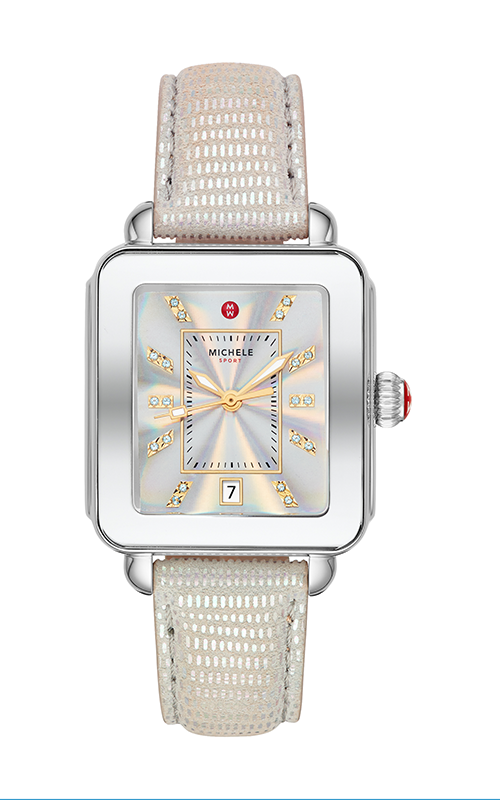 Deco Sport Stainless Topaz Dial Iridescent Leather Watch | Michele | Luby 