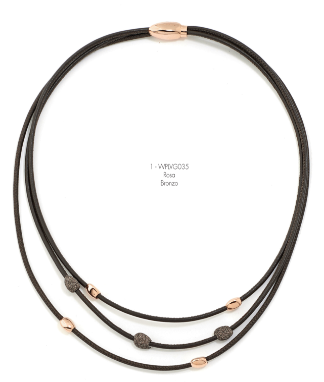 Collar de polvo marrón rosa