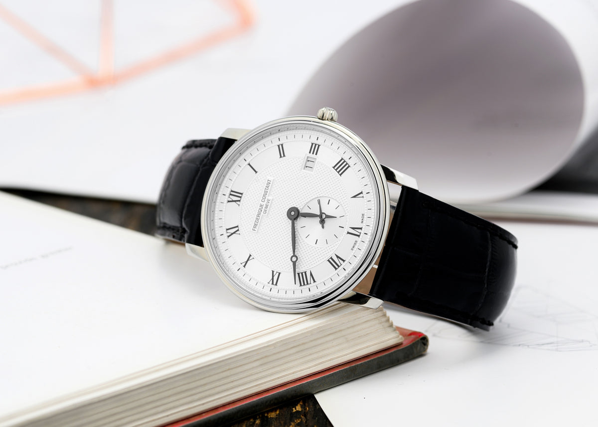 Slimline Gents Small Seconds (White-Silver) | Frederique Constant | Luby 