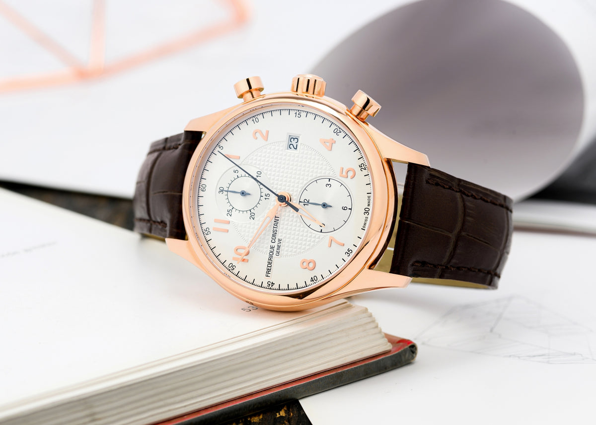 Runabout Chronograph Automatic Limited Edition (Rose-Gold White) | Frederique Constant | Luby 