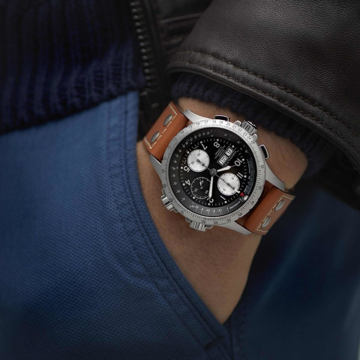 Khaki Automatic Chronometer X-Wind (Silver/Brown) | Hamilton | Luby 