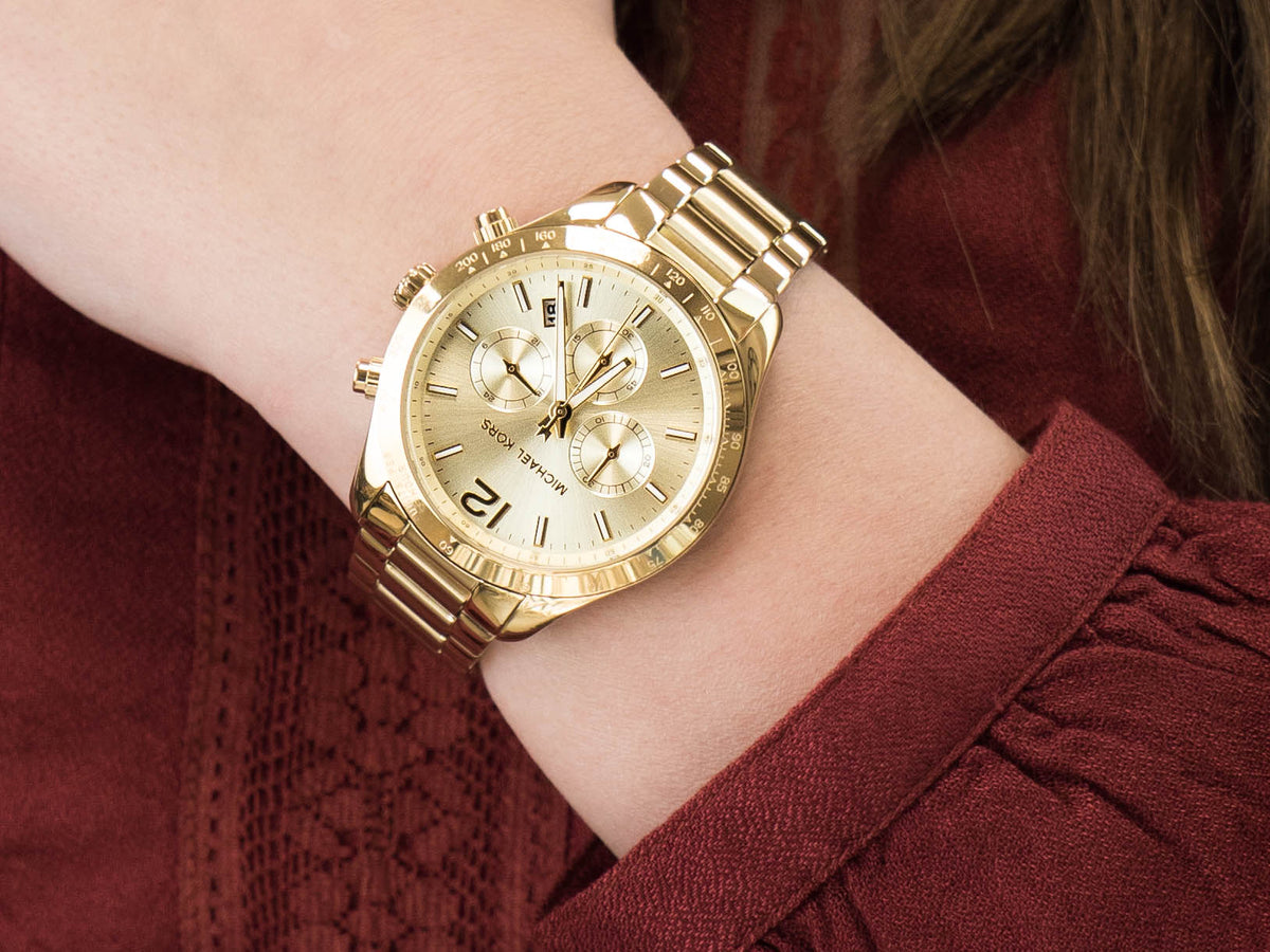 Layton Chronograph Watch (Gold) | Michael Kors | Luby 