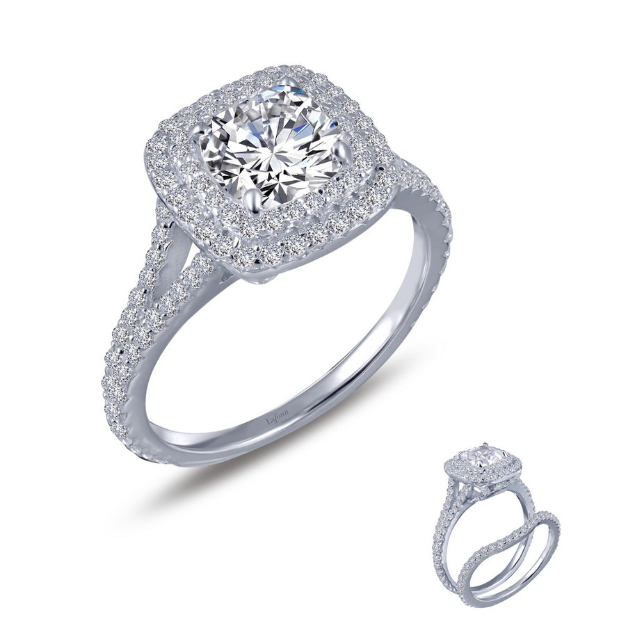 Anillo de compromiso de doble halo
