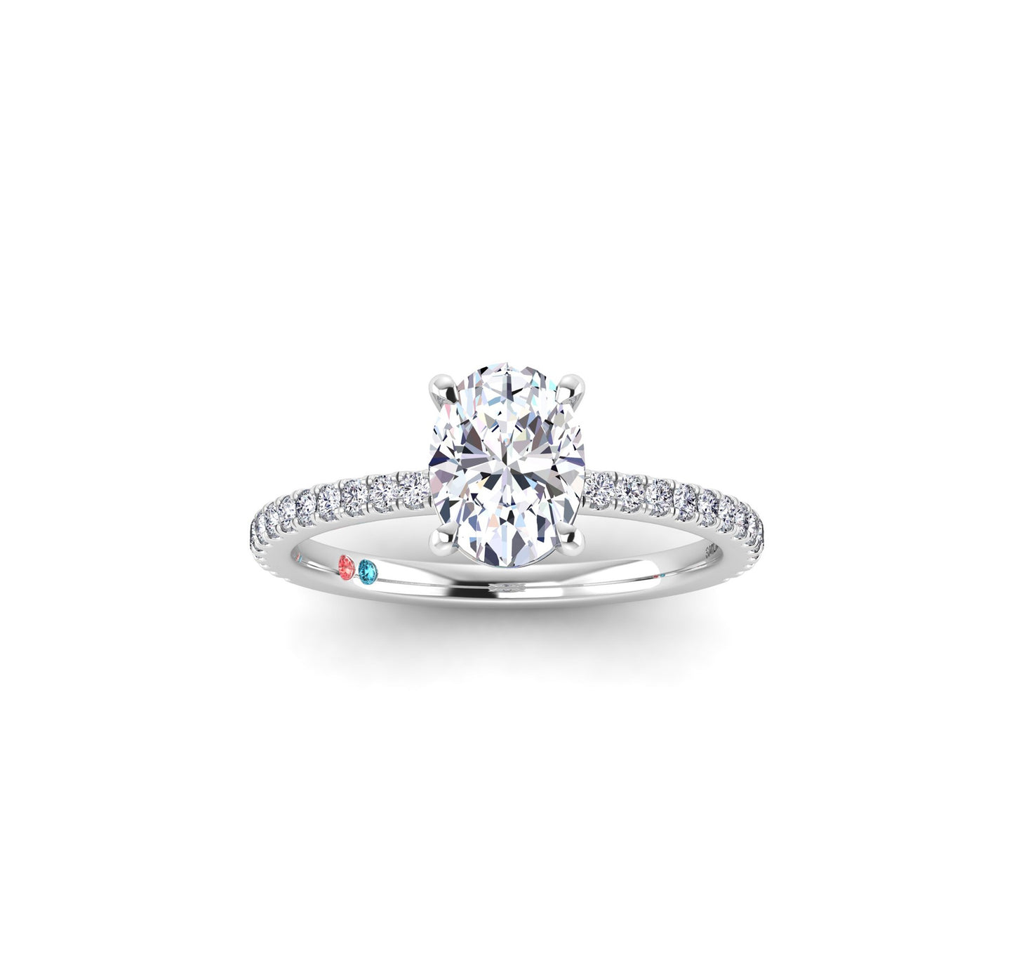 14K Lab Grown Diamond Pave Petite Engagement Ring | Smiling Rocks | Luby 