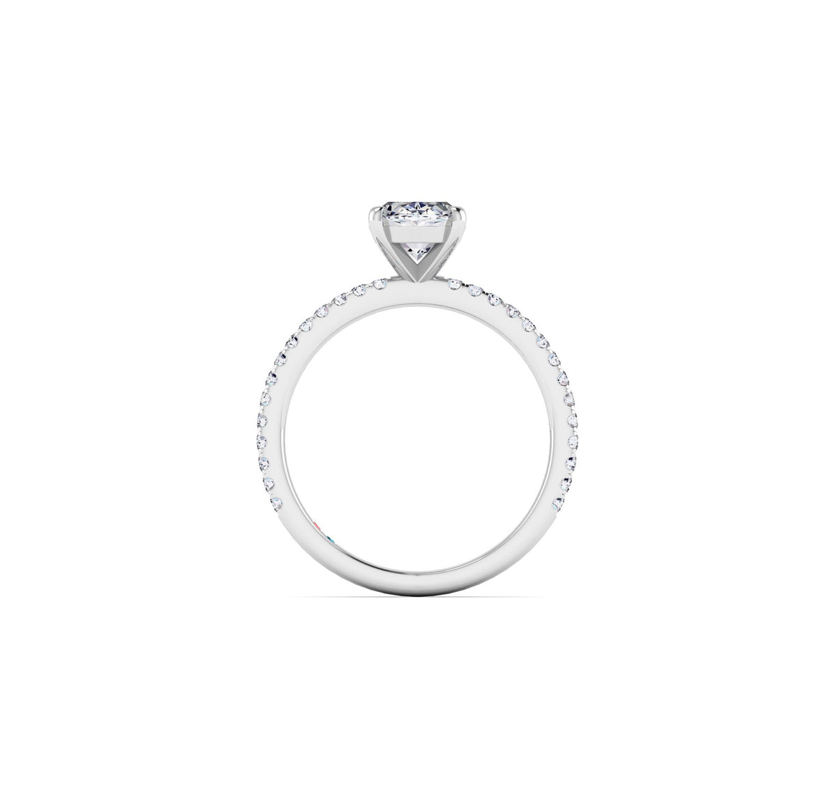 14K Lab Grown Diamond Pave Petite Engagement Ring | Smiling Rocks | Luby 
