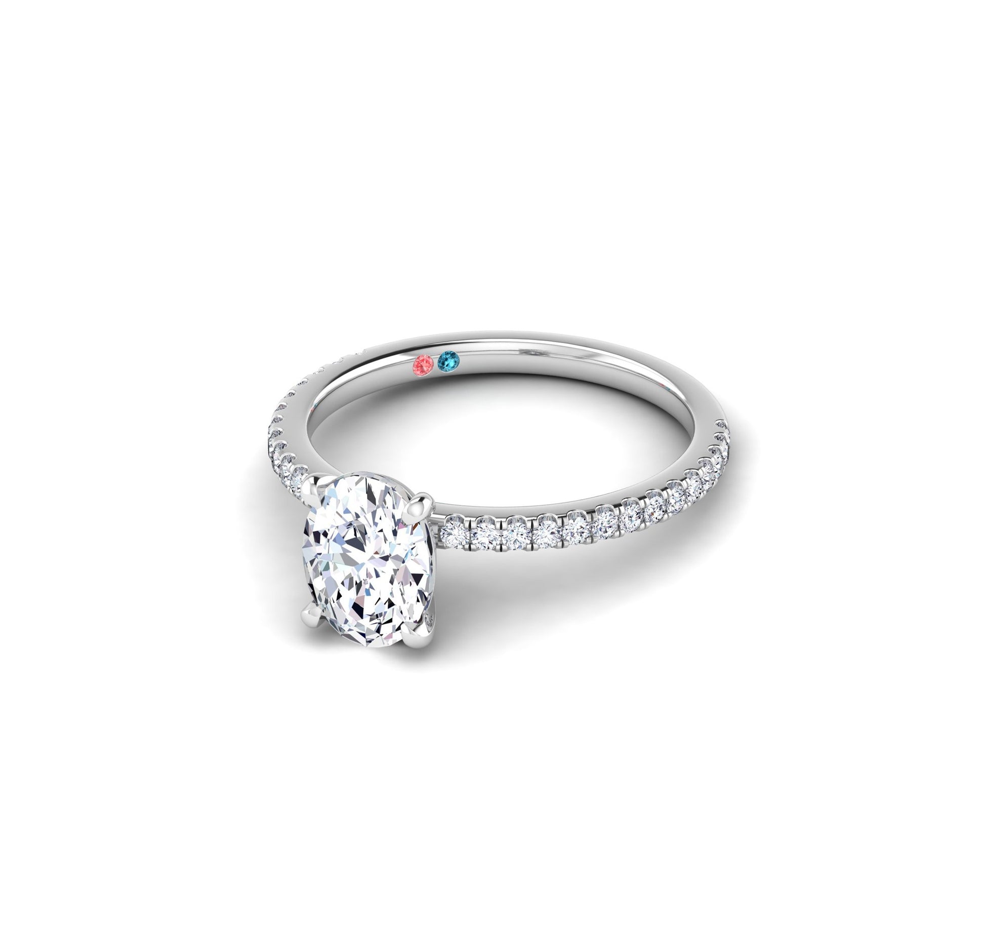 14K Lab Grown Diamond Pave Petite Engagement Ring | Smiling Rocks | Luby 