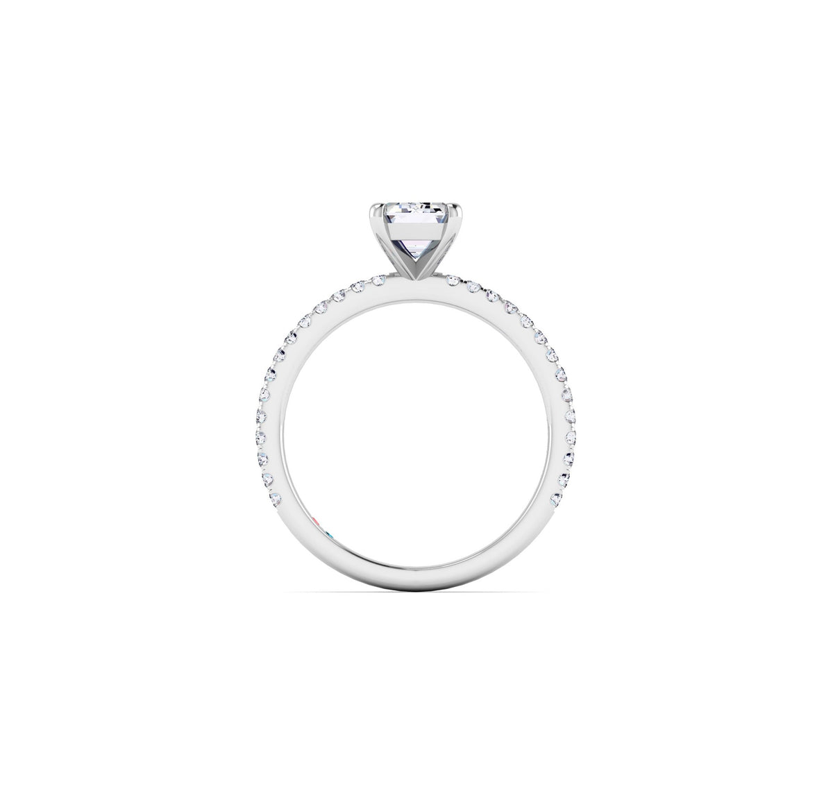 14K Wedding Ring Emerald Diamond Cut | Smiling Rocks | Luby 