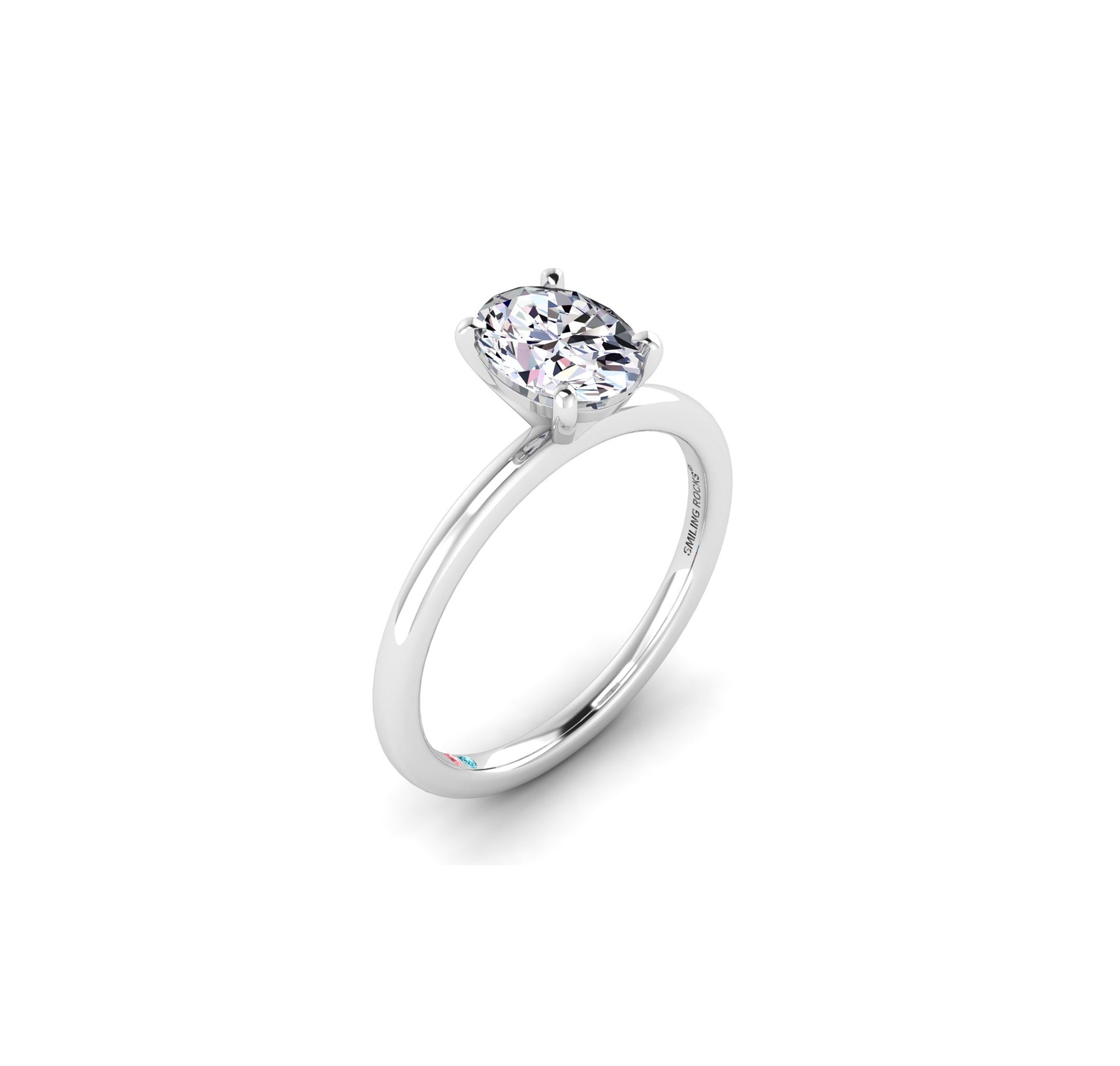 14K Lab Grown Diamond Solitaire Petite Engagement Ring | Smiling Rocks | Luby 