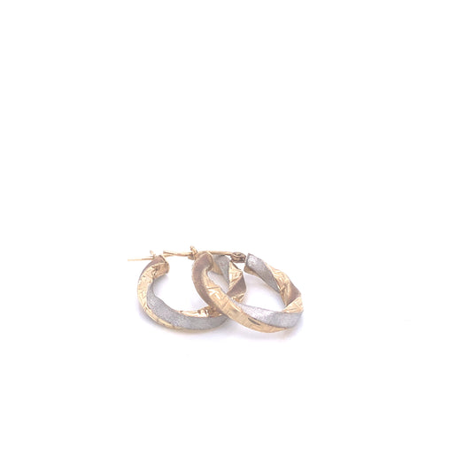 14k Oval Twist Tri-Color Gold Earrings | Luby Gold Collection | Luby 