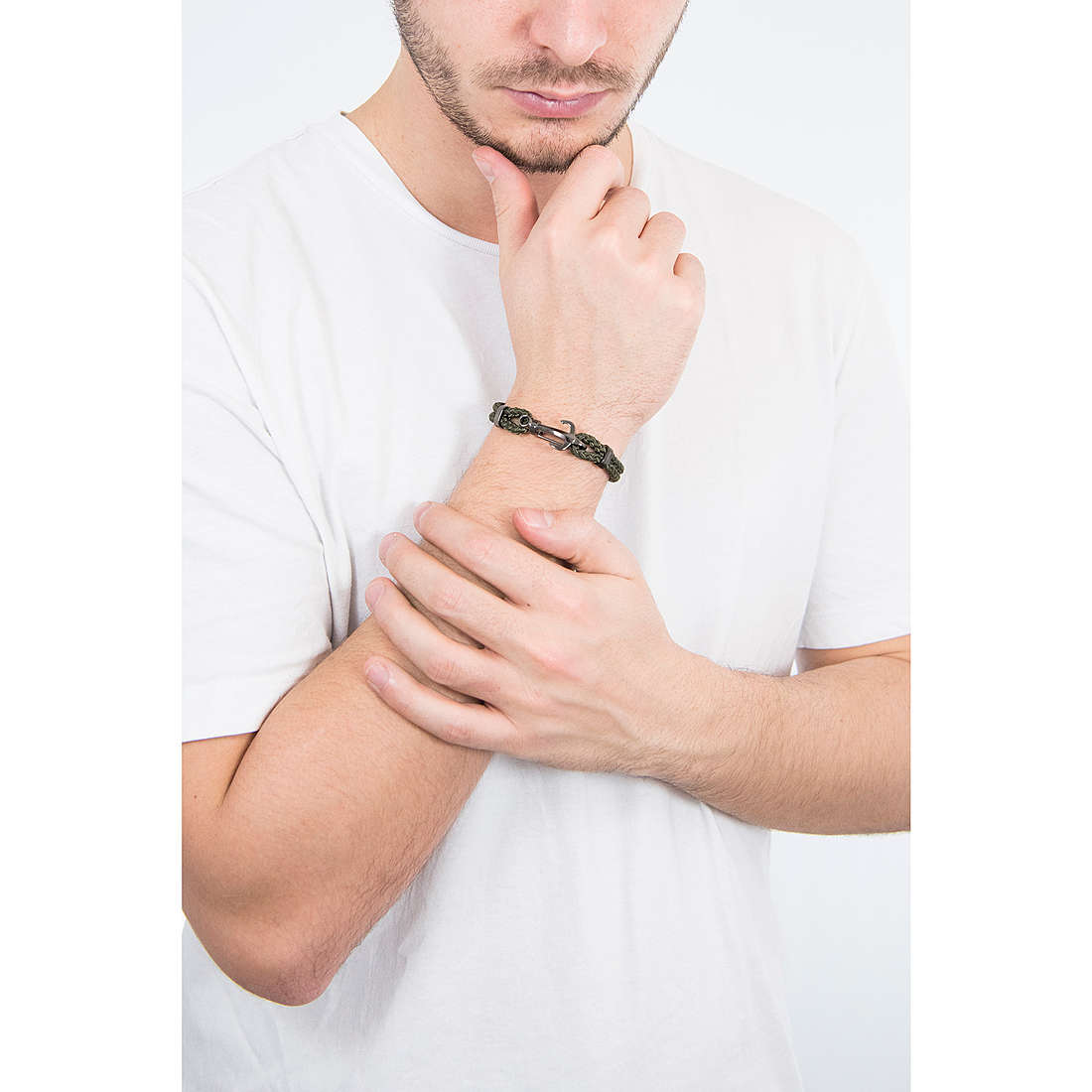 Marine Army Green Nylon Bracelet (Silver) | Brosway Italia | Luby 