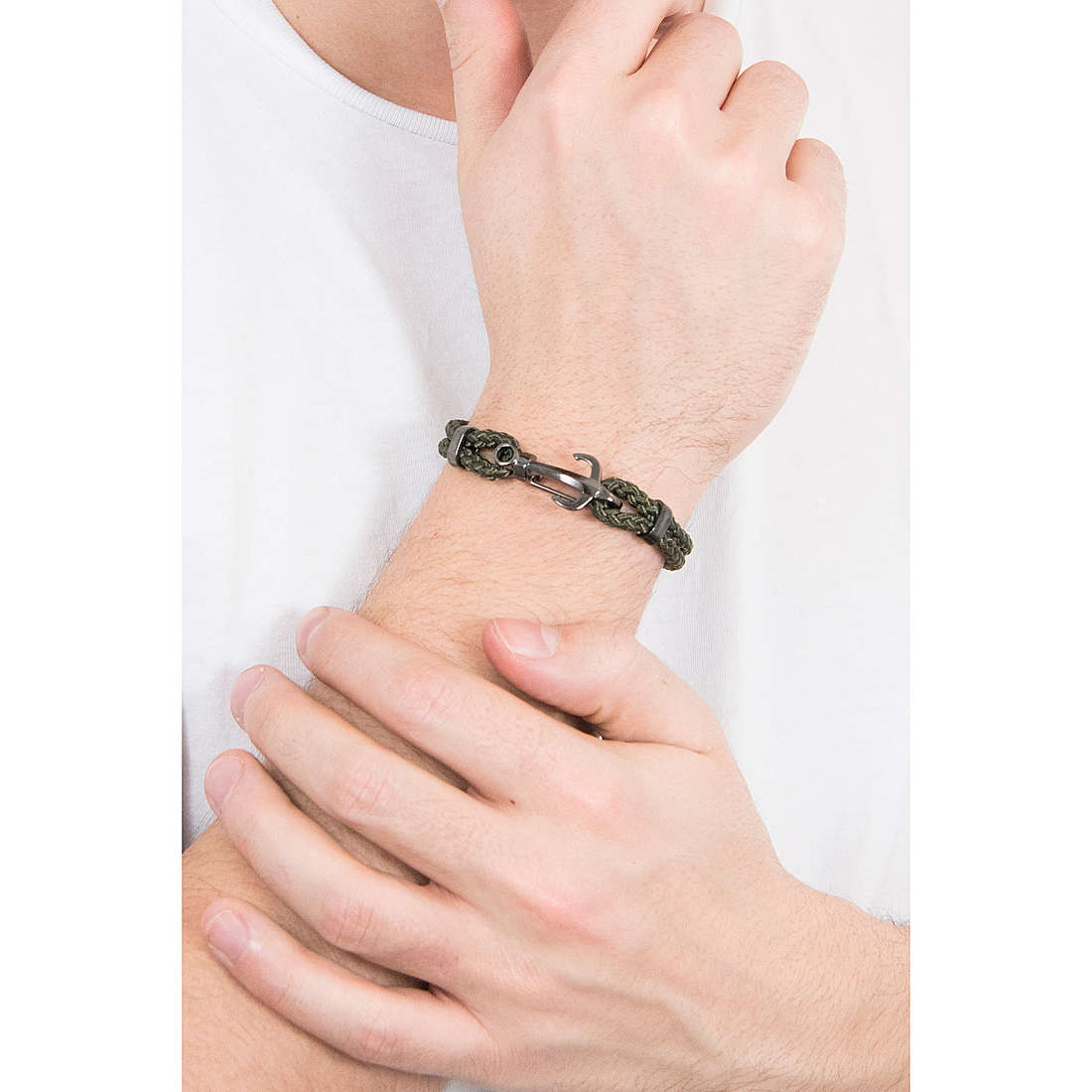 Marine Army Green Nylon Bracelet (Silver) | Brosway Italia | Luby 