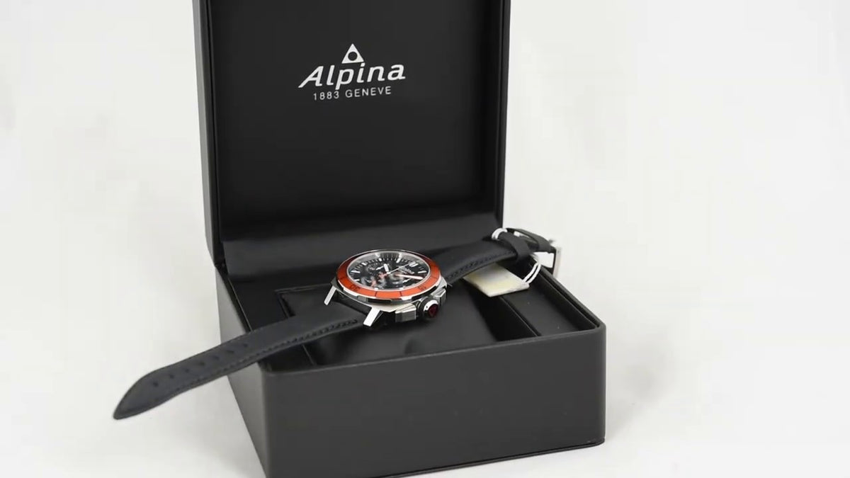 Seastrong Diver 300 Big Date Chronograph (Black-Orange) | Alpina | Luby 