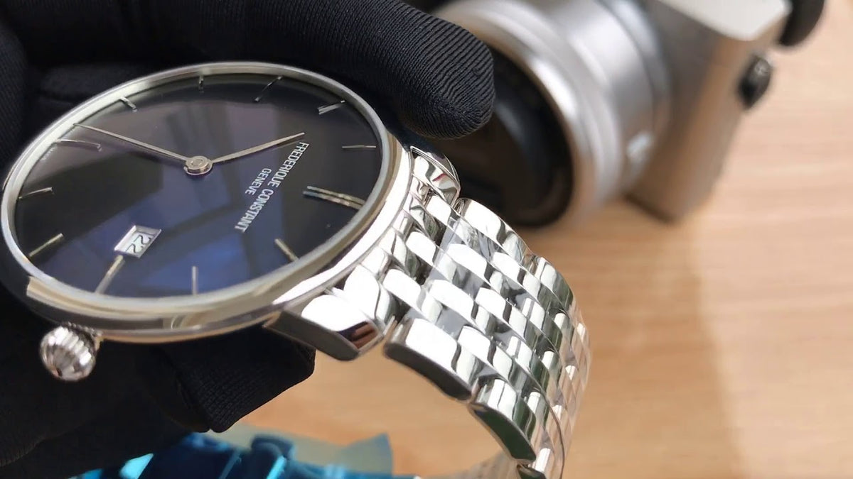 Slimline Automatic Midsize Date (Silver-Black) | Frederique Constant | Luby 