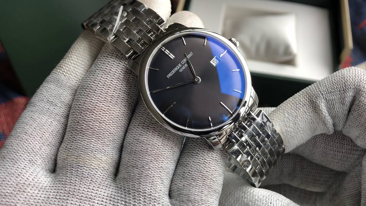 Slimline Automatic Midsize Date (Silver-Black) | Frederique Constant | Luby 