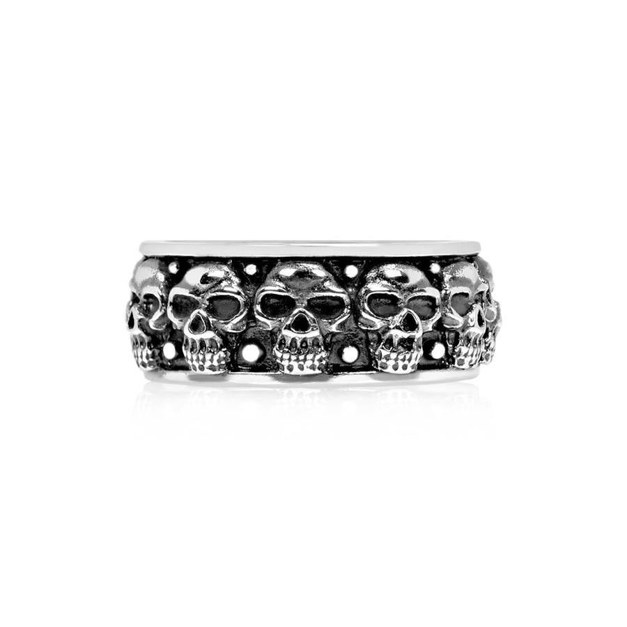 Stainless-Steel Skull Heads Ring | ARZ Steel | Luby 