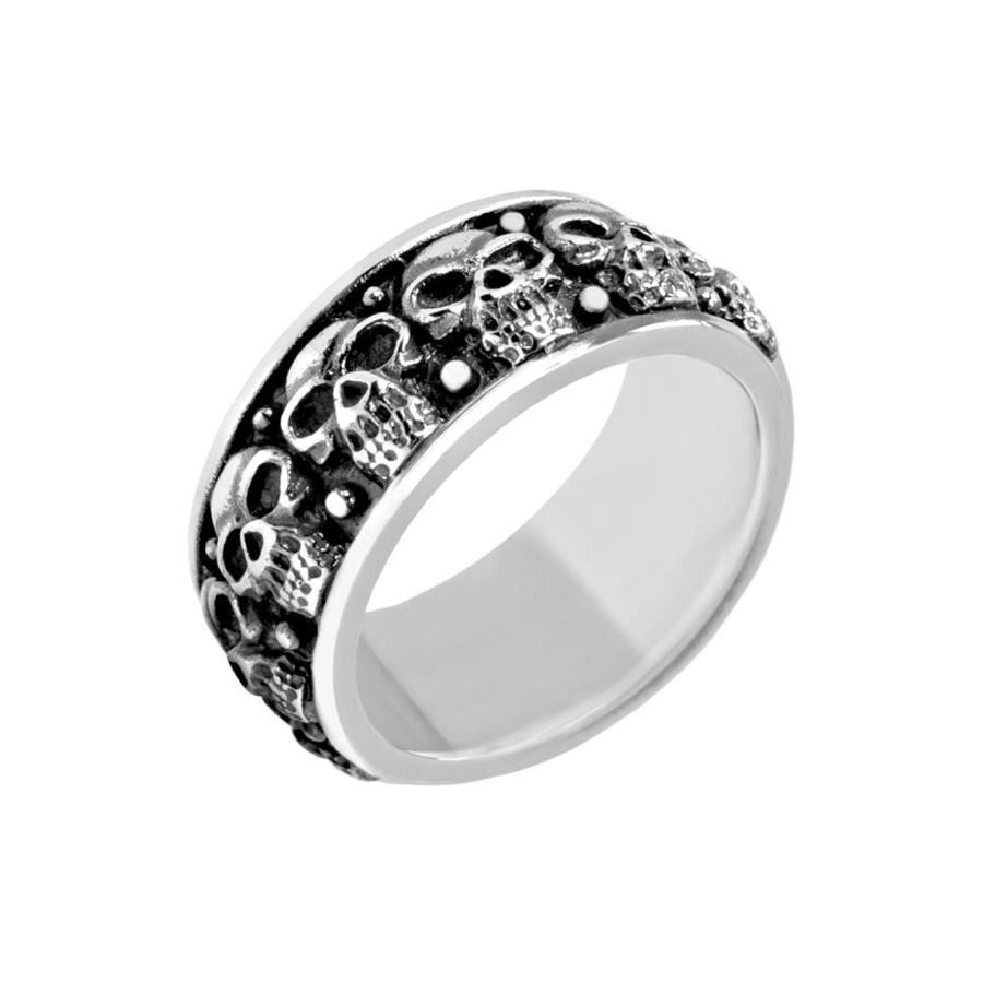 Stainless-Steel Skull Heads Ring | ARZ Steel | Luby 