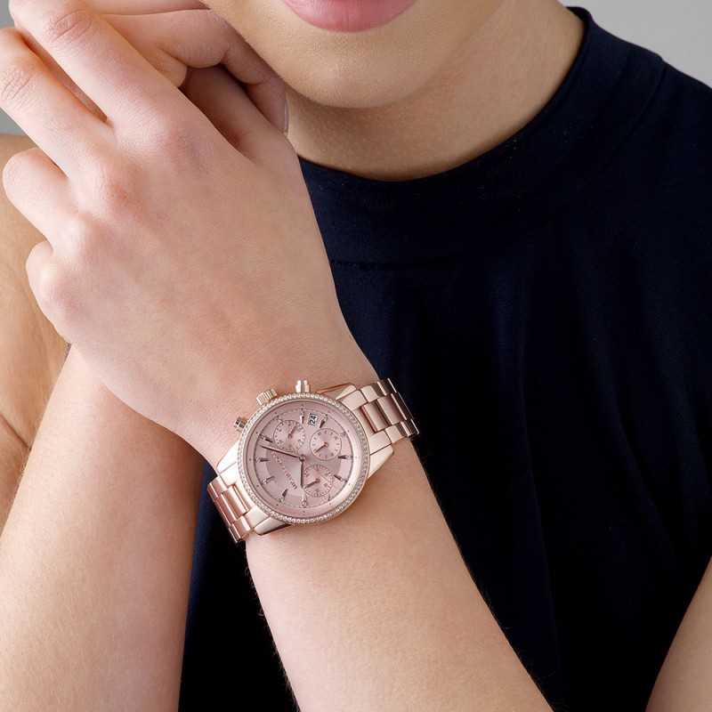 Ritz Chronograph Watch (Rose-Gold) | Michael Kors | Luby 